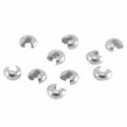 DQ Metal Crimp bead cover 5x3mm Antique silver